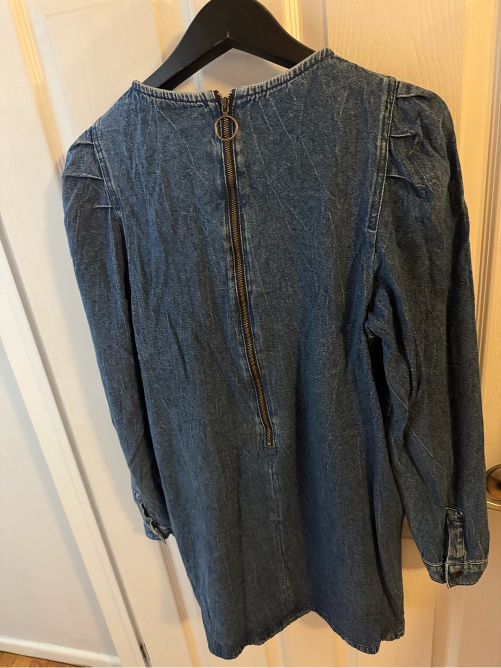 Free People Denim Blue Long Sleeve Mini Dress - Picture 2 of 3